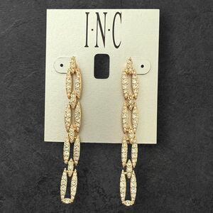 INC International Concepts Gold-Tone Cry Link Linear Chain Link Earrings